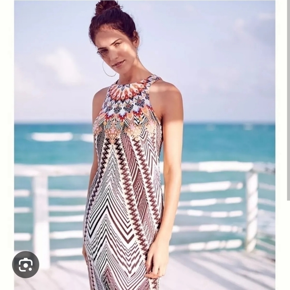 HD in Paris Colorful Chevron Midi Dress